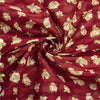 Sanskriti Vintage Red Pure Cotton Saree Floral Digital Printed Sari 5.5YD Craft