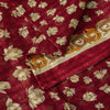 Sanskriti Vintage Red Pure Cotton Saree Floral Digital Printed Sari 5.5YD Craft
