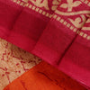 Sanskriti Vintage Cream Pure Cotton Saree Paisley AbstractBatik Print Sari 5+YD