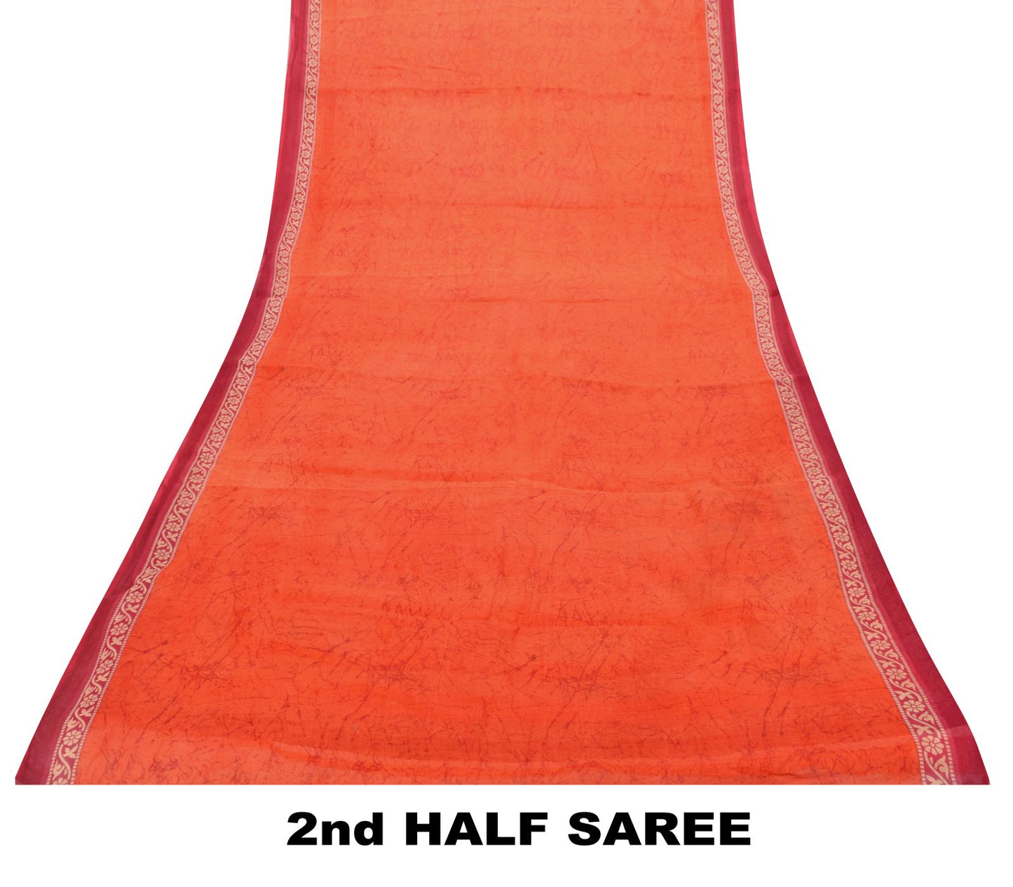 Sanskriti Vintage Cream Pure Cotton Saree Paisley AbstractBatik Print Sari 5+YD