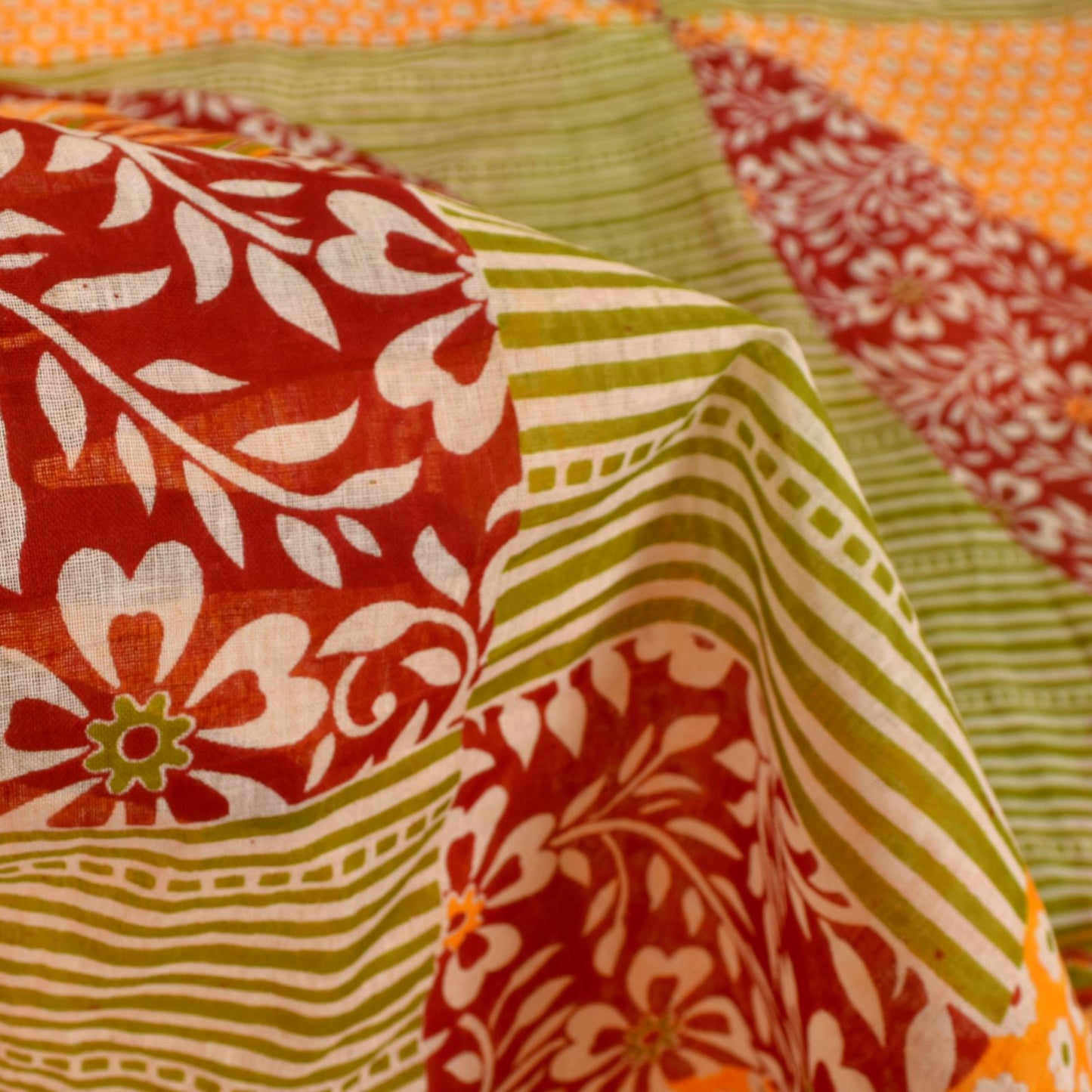 Sanskriti Vintage Yellow Pure Cotton Saree Floral Print Sari 5.5YD Craft Fabric