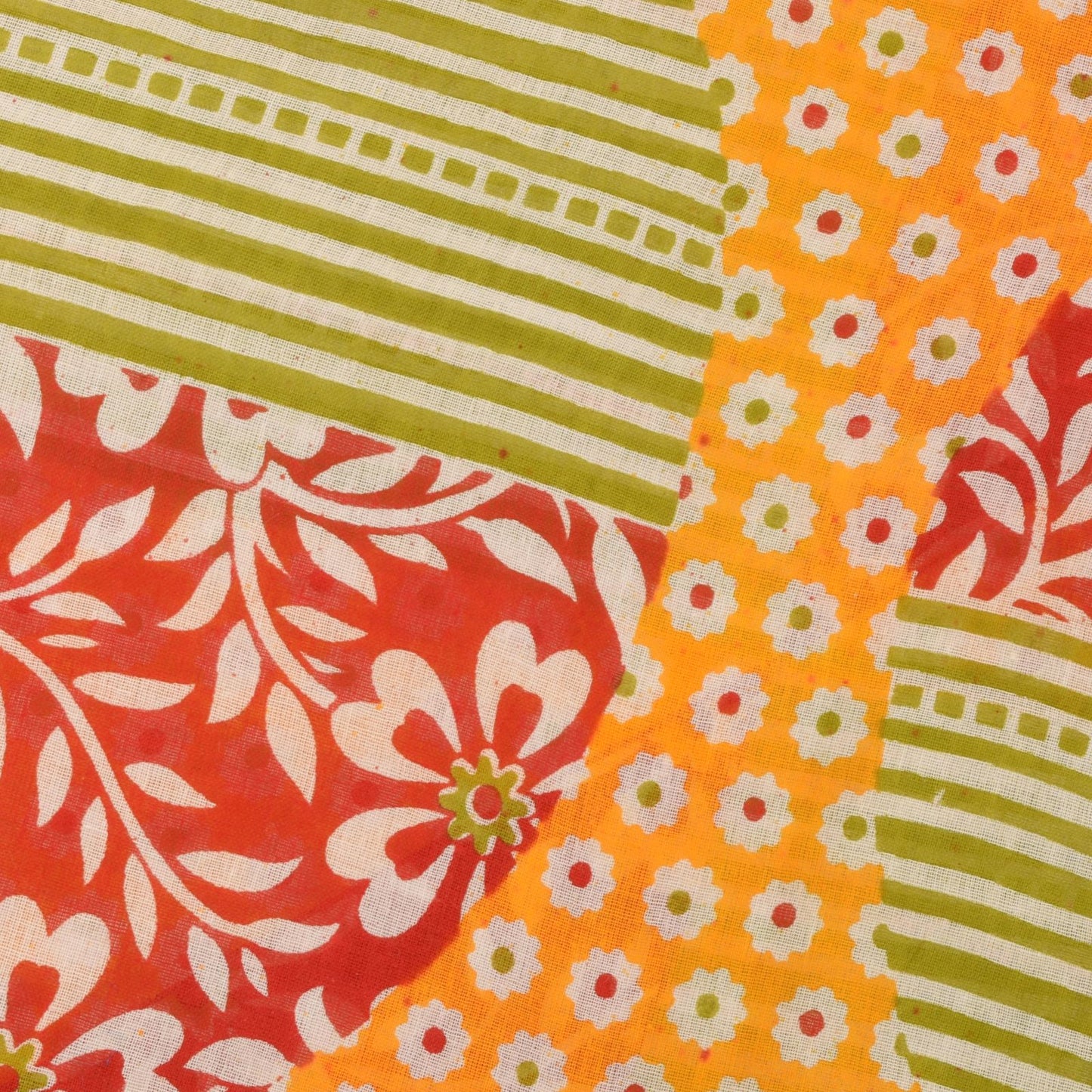 Sanskriti Vintage Yellow Pure Cotton Saree Floral Print Sari 5.5YD Craft Fabric
