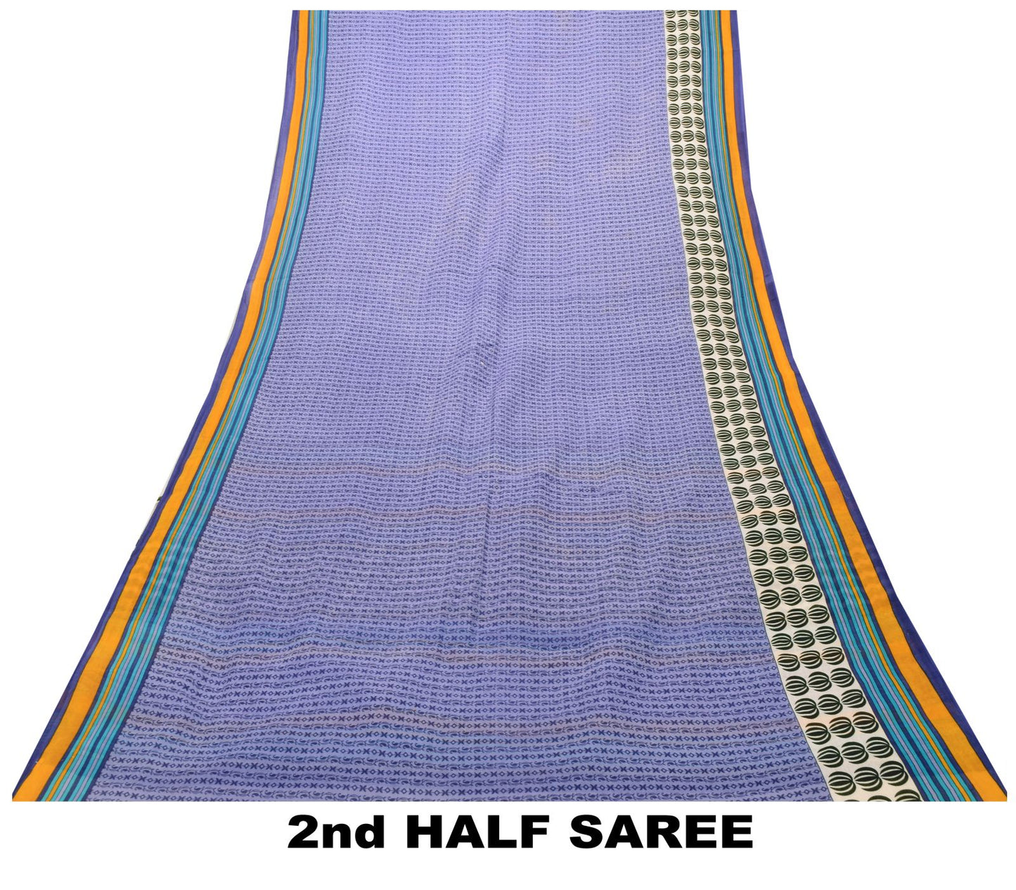 Sanskriti Vintage Purple Pure Cotton Saree Geometric Paisley Print Sari 5+Yard