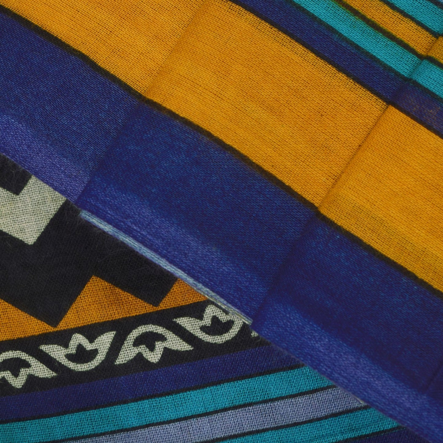 Sanskriti Vintage Purple Pure Cotton Saree Geometric Paisley Print Sari 5+Yard