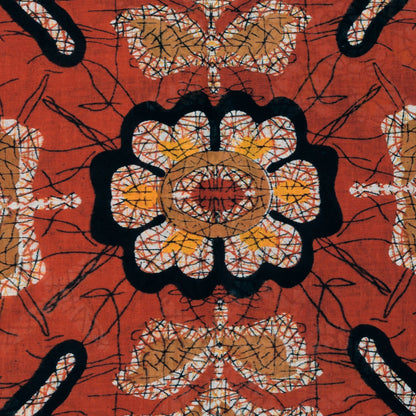 Sanskriti Vintage Brown Pure Cotton Saree Floral Batik Printed Sari 5+YD Craft
