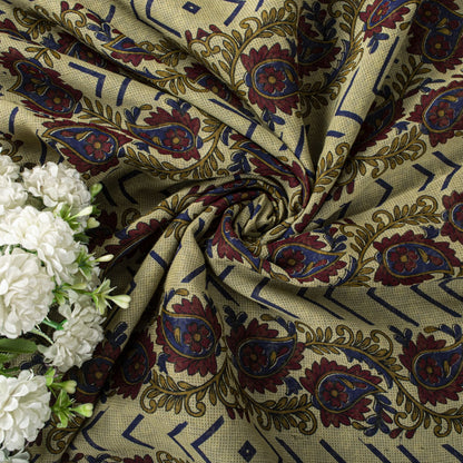 Sanskriti Vintage Saree Blue 100% Pure Cotton Floral Printed Sari 5.5+YD Craft Sewing Fabric