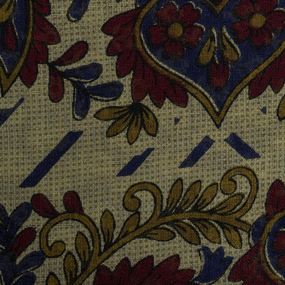 Sanskriti Vintage Saree Blue Pure Cotton Floral Printed Sari 5.5+YD Craft Fabric