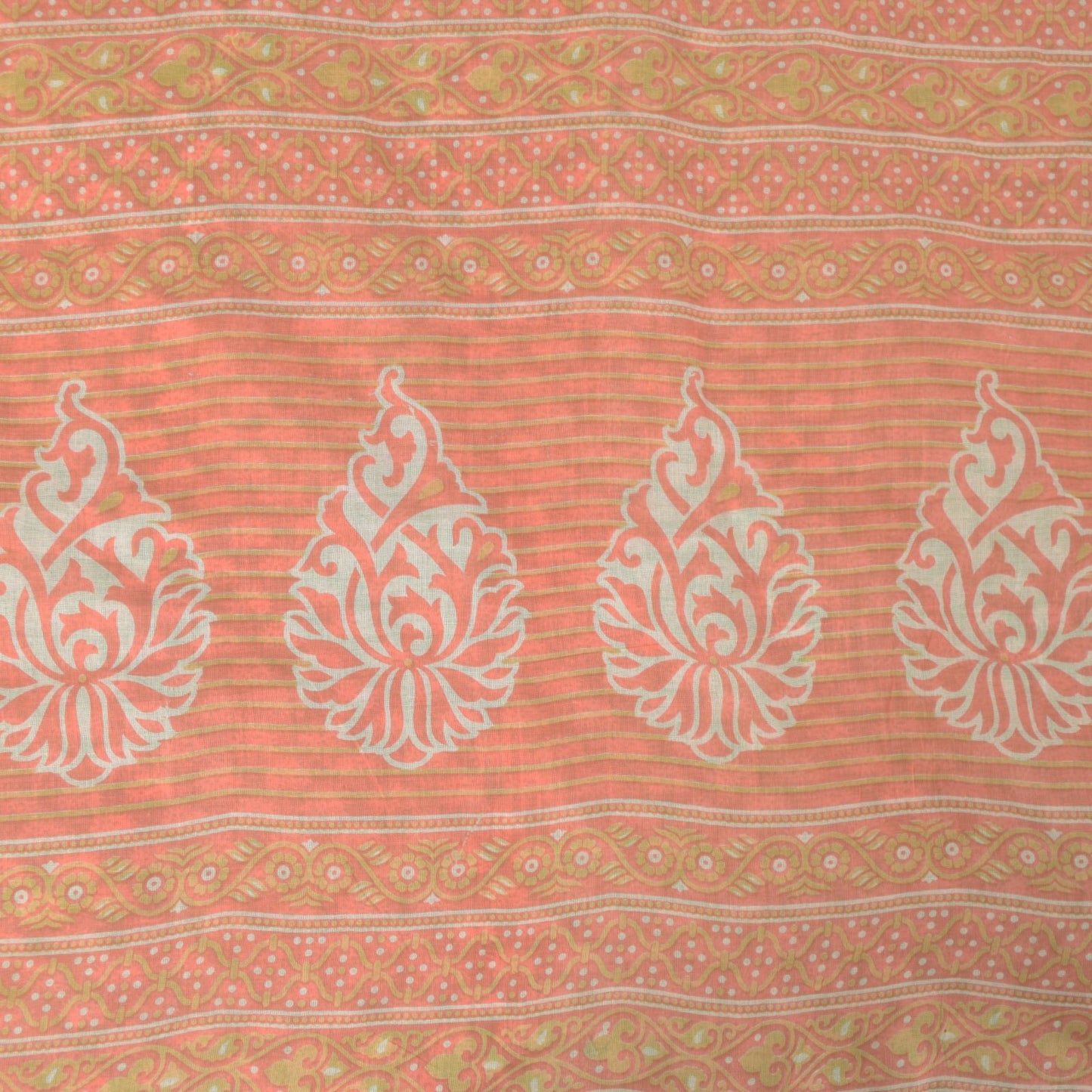 Sanskriti Vintage Green Pure Cotton Saree Paisley Block Printed Sari 5+YD Craft