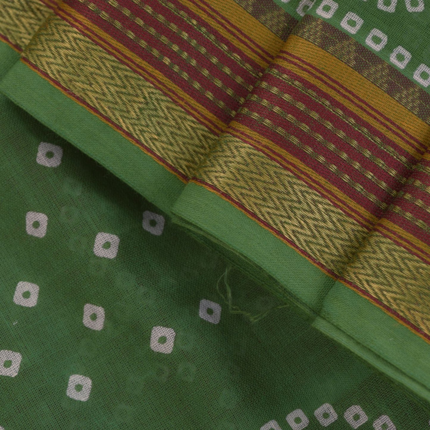 Sanskriti Vintage Purple Soft 100% Pure Cotton Saree Bandhani Printed Sari 5.5YD