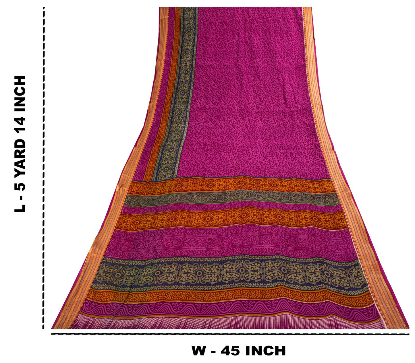 Sanskriti Vintage Purple 100% Pure Cotton Saree Floral Printed 5+Yard CraftSari