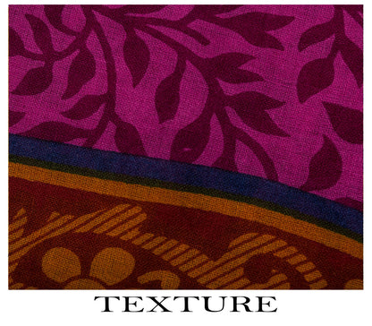 Sanskriti Vintage Purple 100% Pure Cotton Saree Floral Printed 5+Yard CraftSari