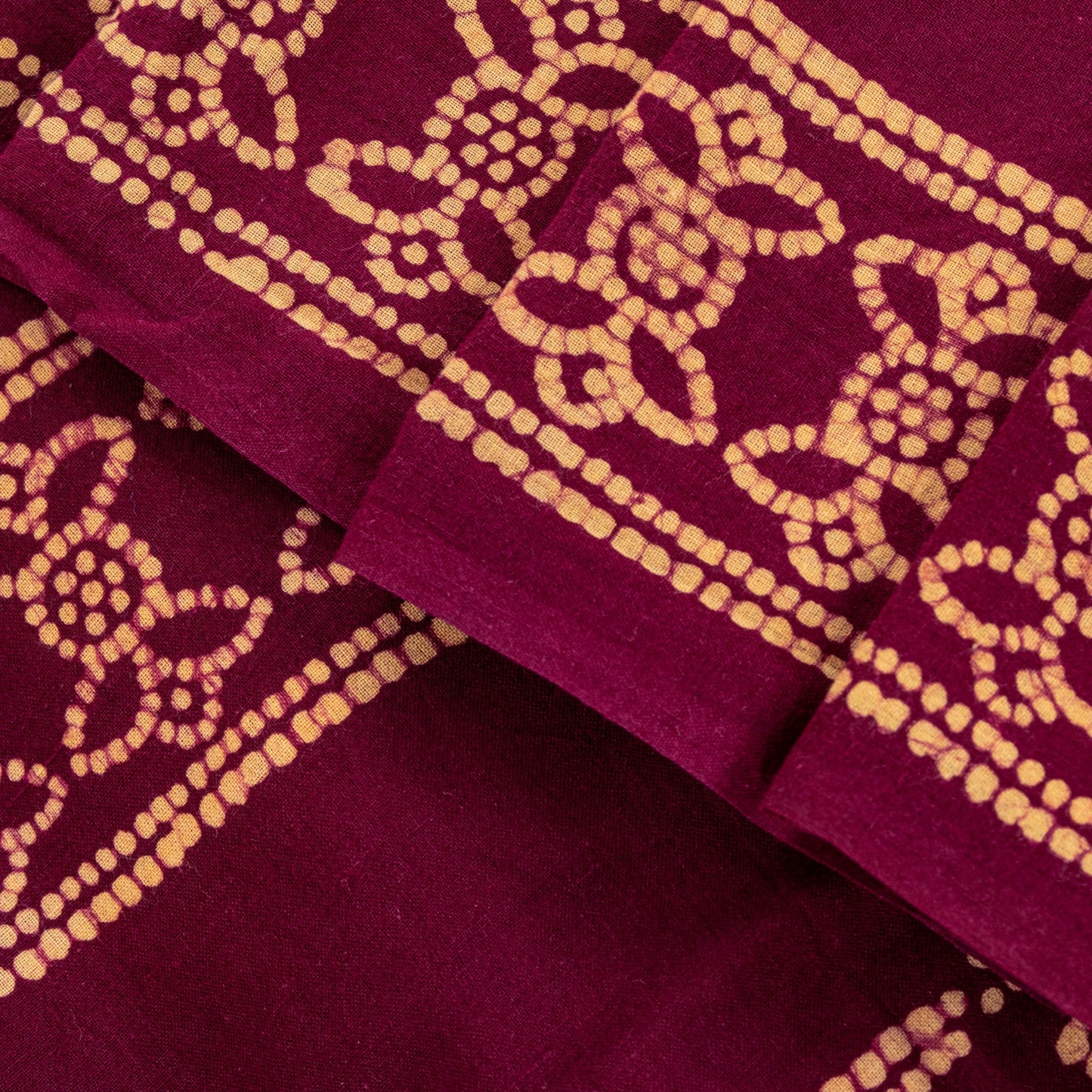 Sanskriti Vintage Soft Cream-Purple Pure Cotton Saree Batik Work Sari 5.5 yard