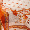Sanskriti Vintage White-Orange Pure Cotton Saree Kantha Digital Print Sari 5.5YD