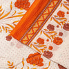 Sanskriti Vintage White-Orange Pure Cotton Saree Kantha Digital Print Sari 5.5YD