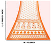 Sanskriti Vintage White-Orange Pure Cotton Saree Kantha Digital Print Sari 5.5YD