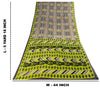 Sanskriti Vintage Green-Brown Pure Cotton Saree Geometric Ikat Print 5.5YDCraft