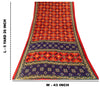 Sanskriti Vintage Red Saree Pure Cotton Patan Patola Printed Gujrat Sari 5.5 YD