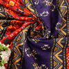 Sanskriti Vintage Red Saree Pure Cotton Patan Patola Printed Gujrat Sari 5.5 YD