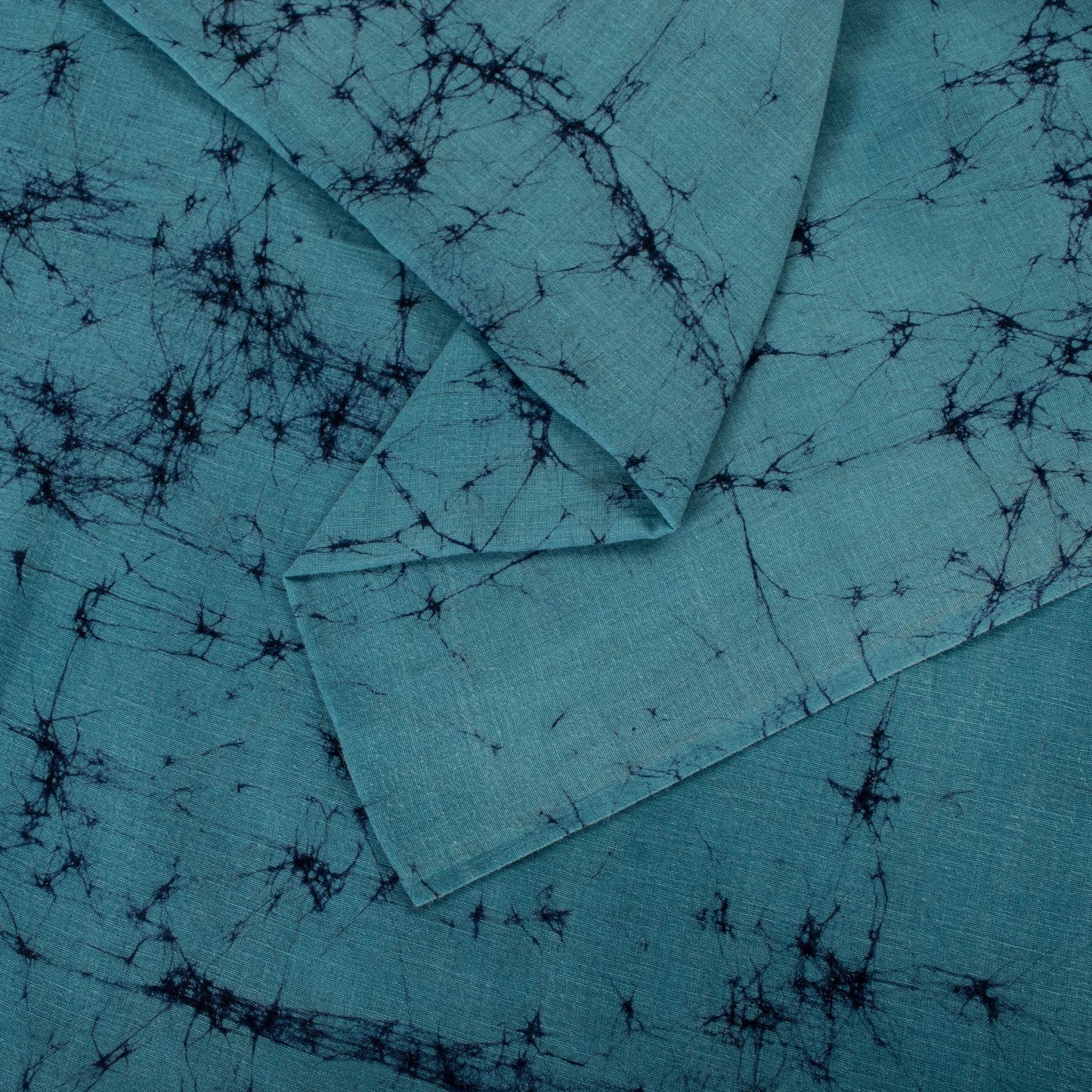 Sanskriti Vintage Blue Pure Cotton Saree Batik Work Sari 5+Yard Craft Fabric