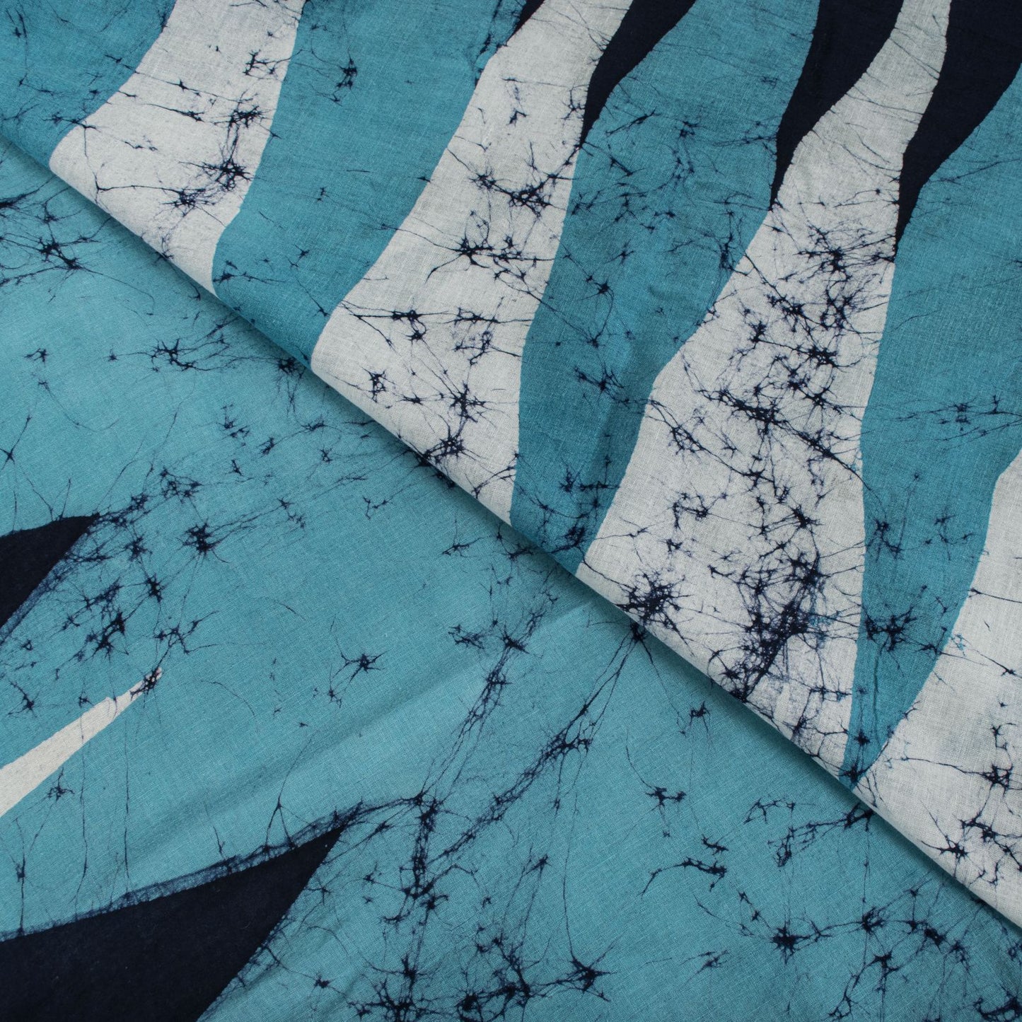 Sanskriti Vintage Blue Pure Cotton Saree Batik Work Sari 5+Yard Craft Fabric