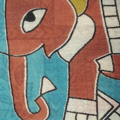 Sanskriti Vintage Pure Cotton Saree Kalamkari Handpainted Sari 5+yard Craft DIY