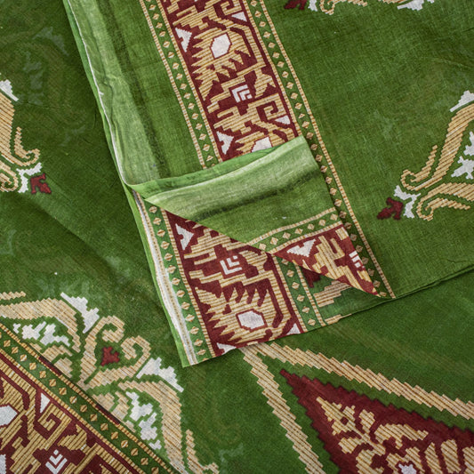 Vintage Saree 100% Pure Cotton Floral Printed Sari 5+YD Sewing Craft Decor Fabric