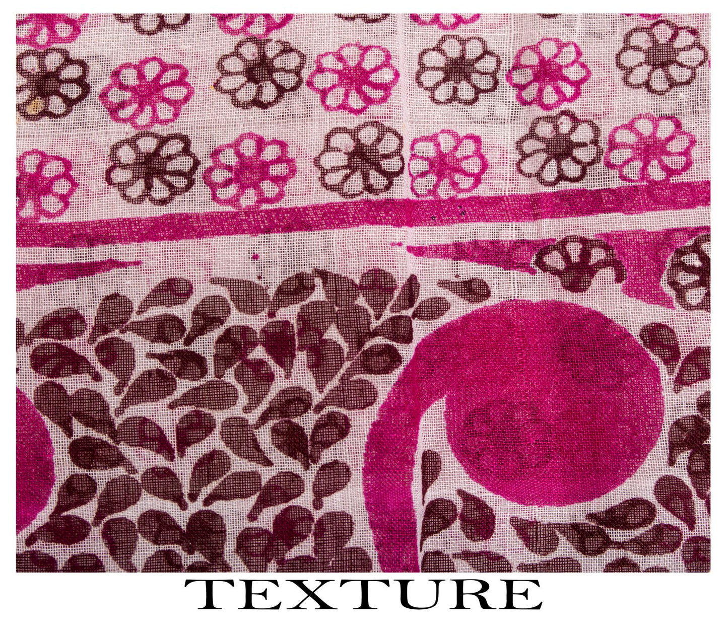 Sanskriti Vintage Saree Pink 100%Pure Cotton Mandal Art Printed Sari 5+YD Fabric