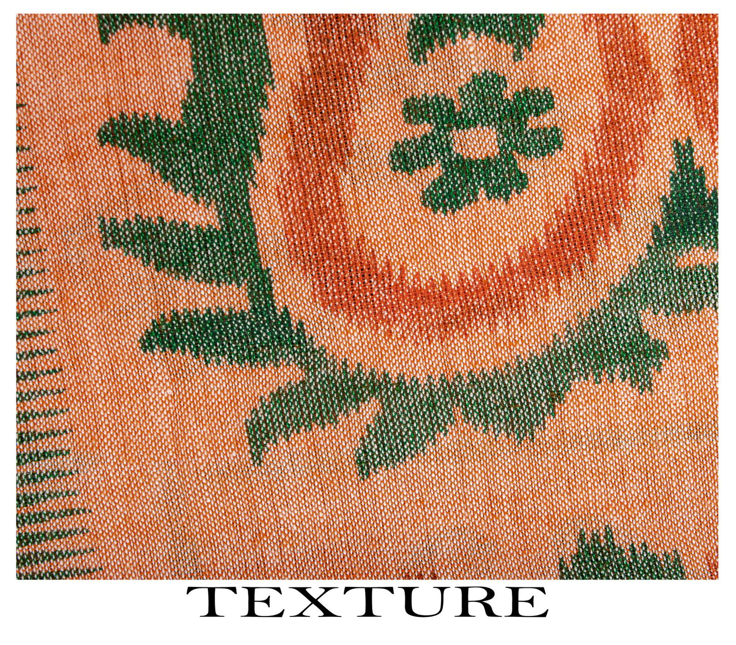 Sanskriti Vintage Saree Peach Pure Cotton Ikat Printed Sari Craft Fabric 5+Yard
