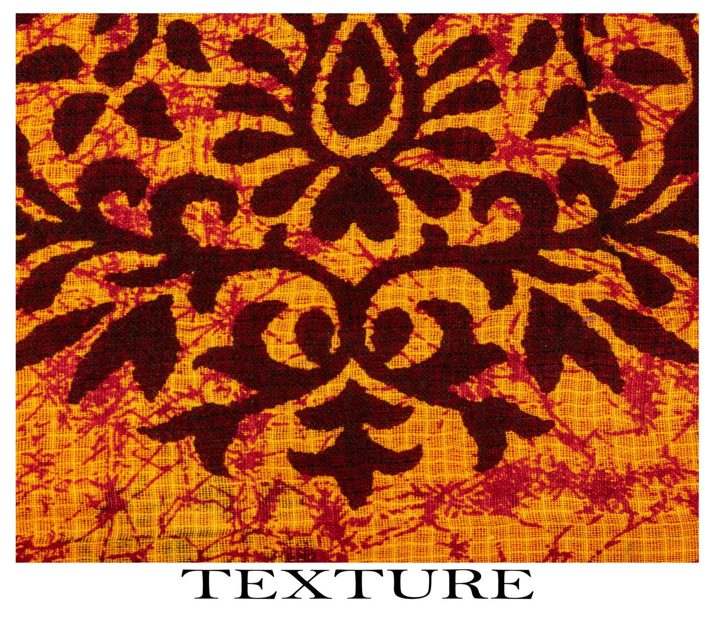 Sanskriti Vintage Saree Red Pure Cotton Batik Style Printed Sari Fabric 5+Yard