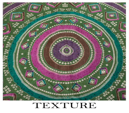 Sanskriti Vintage Saree Peach 100% Pure Cotton Bandhani Print Sari Fabric 5+Yard
