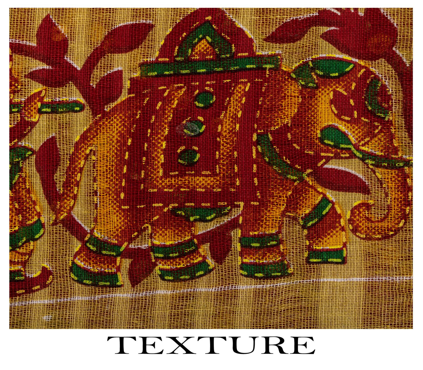 Sanskriti Vintage Saree Red Pure Cotton Bandhani Print Geometric Sari 5+YdFabric