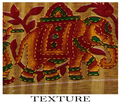 Sanskriti Vintage Saree Red Pure Cotton Bandhani Print Geometric Sari 5+YdFabric