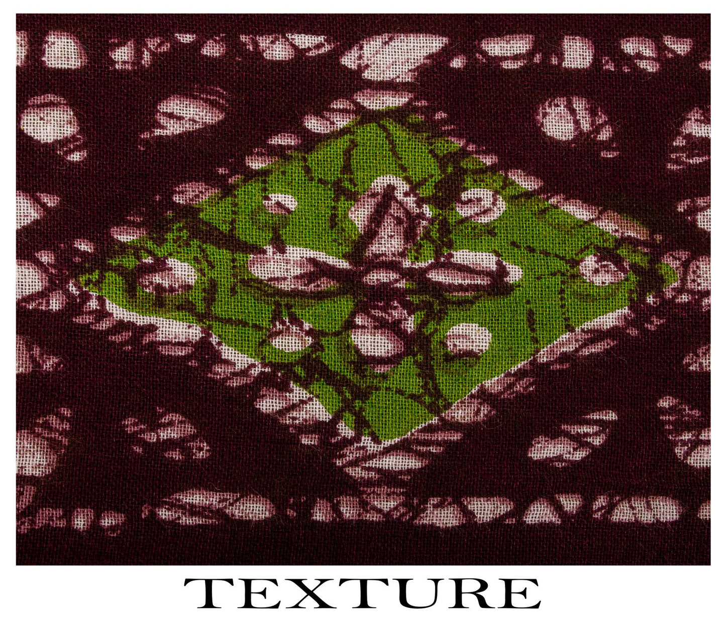 Sanskriti Vintage Saree Green-Wine Pure Cotton Batik Printed Sari Fabric 5+Yard