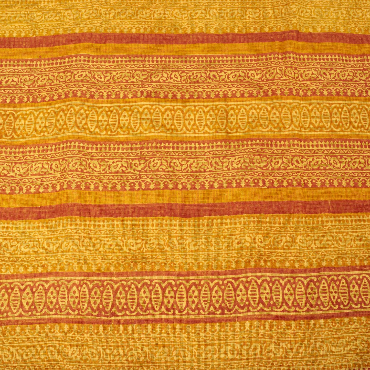 Sanskriti Vintage Saree Yellow Kota Hand Woven/Doria Pure Cotton Hand Block Printed Fabric 5.5+Yard Craft Sari