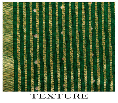 Sanskriti Vintage Saree Violet-Green Pure Cotton Woven-Print Fabric 5+Yard Sari