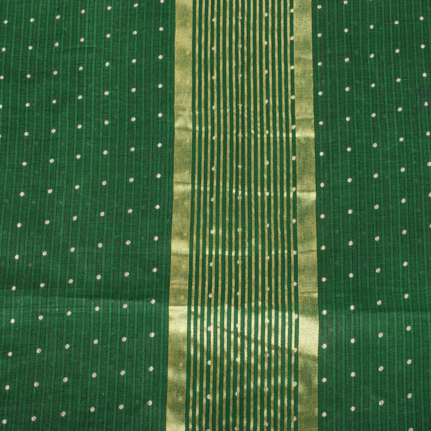 Sanskriti Vintage Saree Violet-Green Pure Cotton Woven-Print Fabric 5+Yard Sari