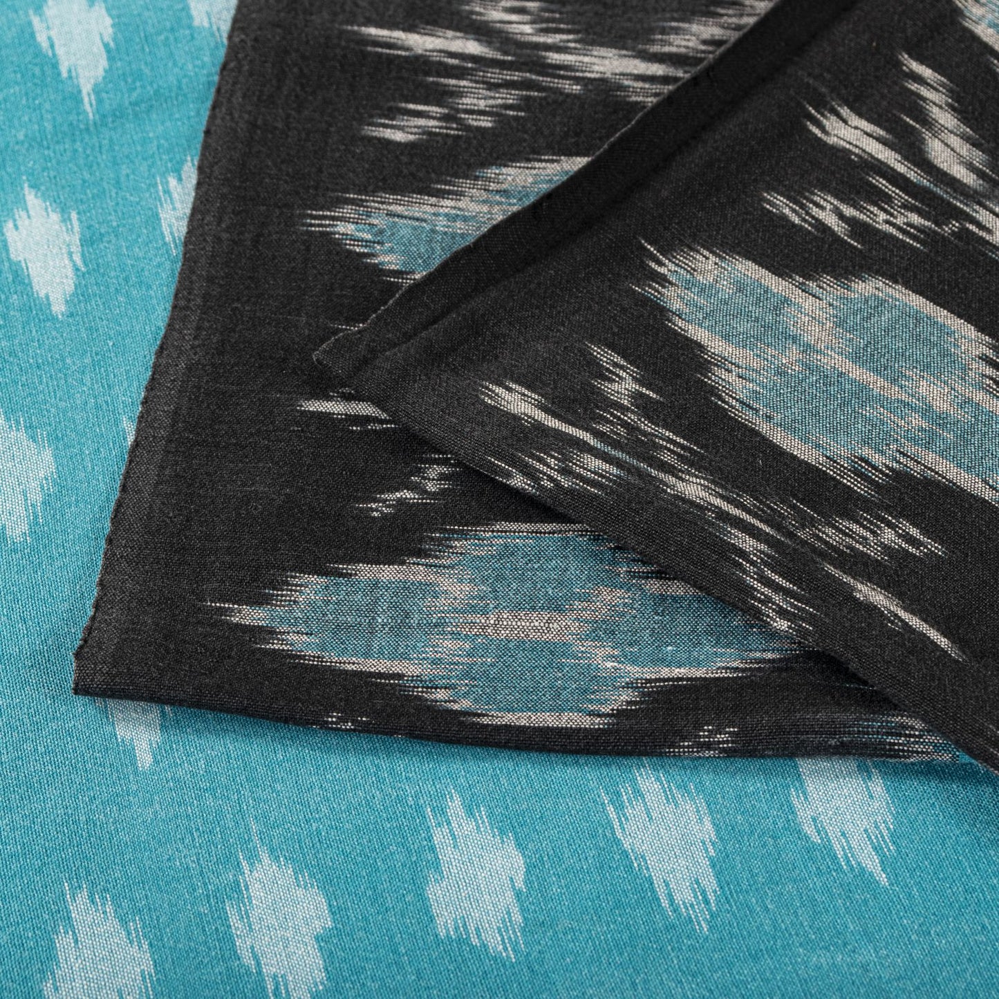 Sanskriti Vintage Saree Blue-Black Pure Cotton Ikat Hand Woven Pochampally Sari