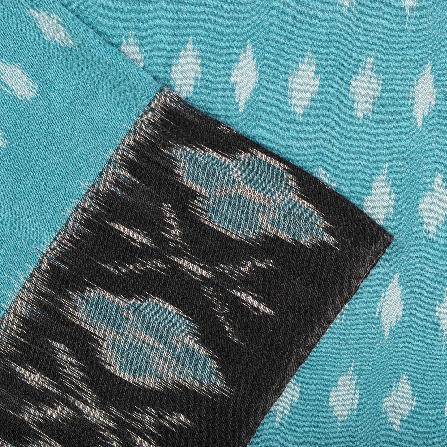 Sanskriti Vintage Saree Blue-Black Pure Cotton Ikat Hand Woven Pochampally Sari