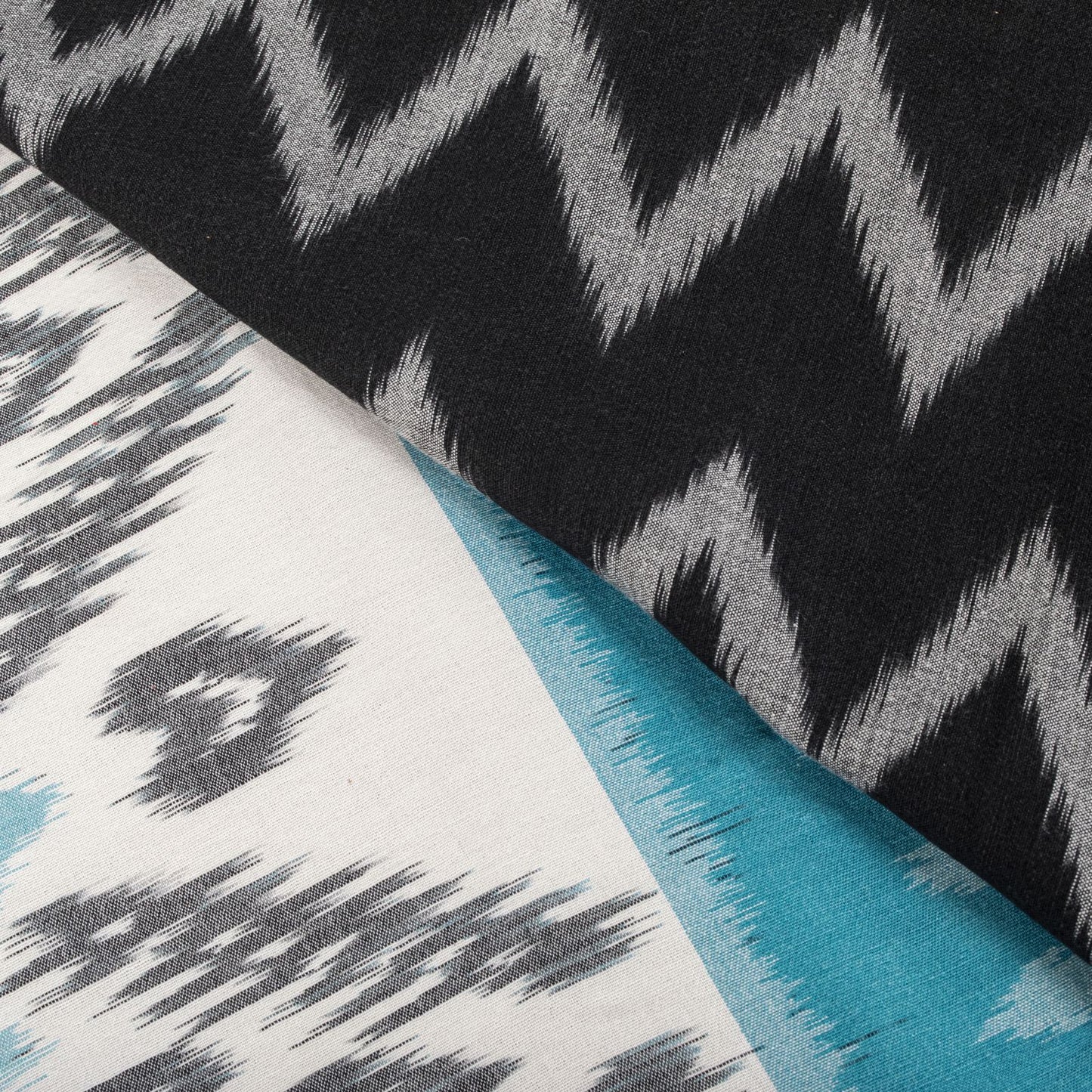 Sanskriti Vintage Saree Blue-Black Pure Cotton Ikat Hand Woven Pochampally Sari
