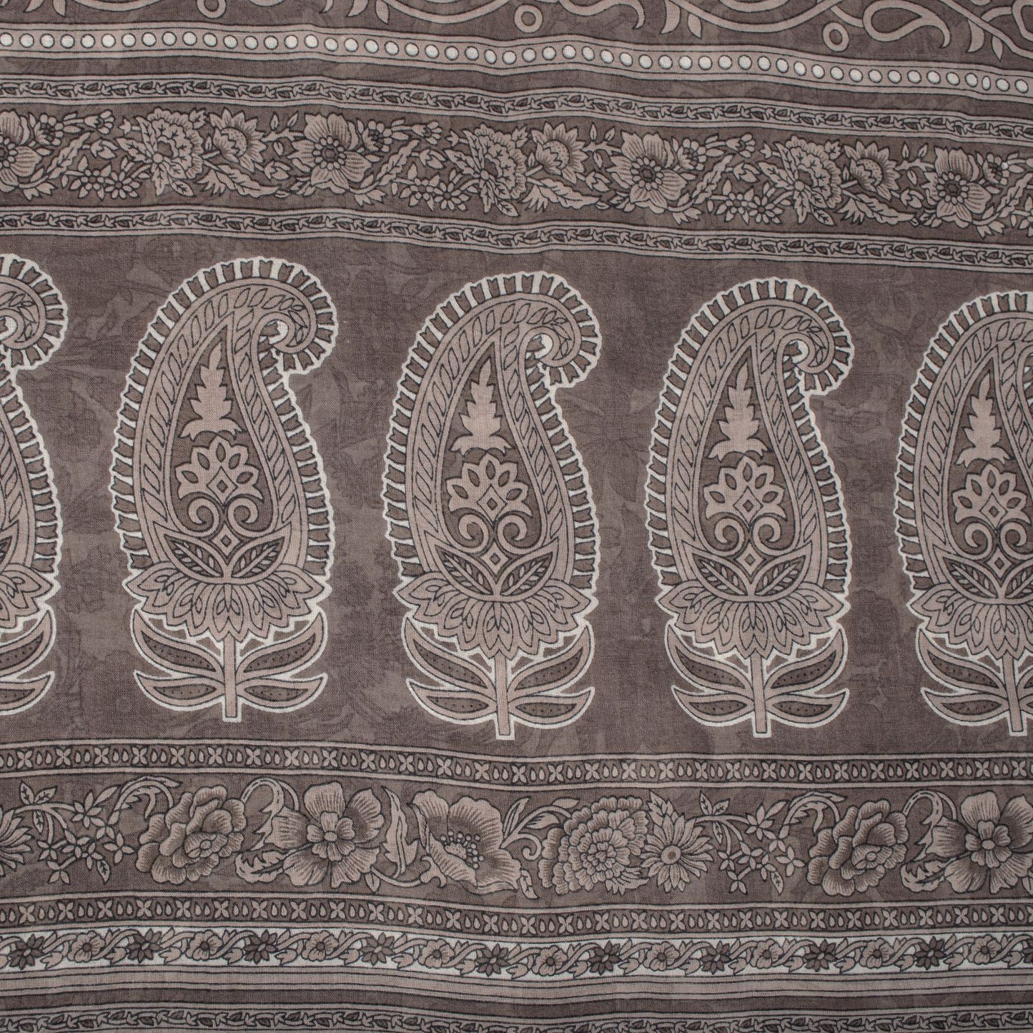Sanskriti Vintage Saree White-Gray Pure Cotton Printed Sari Craft Fabric 5+Yard