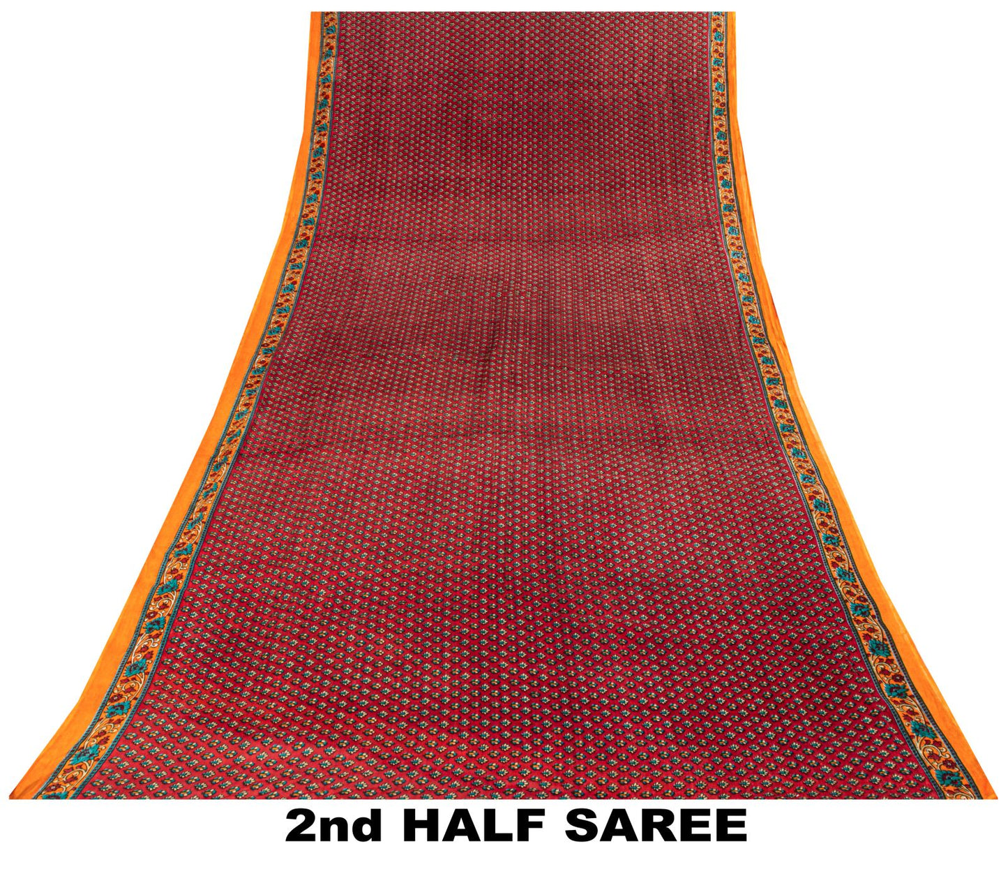 Sanskriti Vintage Saree Maroon 100% Pure Cotton Floral Printed Craft Fabric 5+Yard Sari