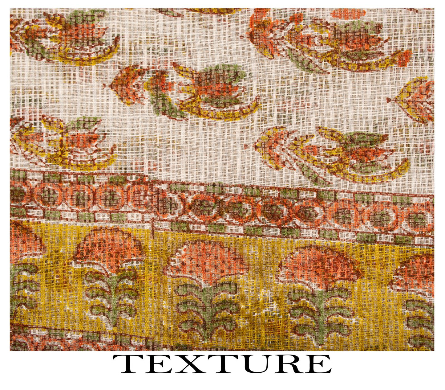 Sanskriti Vintage Saree White Kota Hand Woven Pure Cotton Hand Block Print Sari
