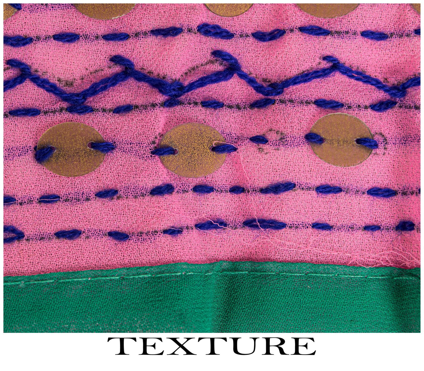 Sanskriti New Pink Phulkari Dupatta/Stole Georgette Hand Embroidery Wedding Veil
