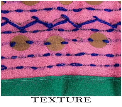 Sanskriti New Pink Phulkari Dupatta/Stole Georgette Hand Embroidery Wedding Veil