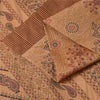 Sanskriti Vintage Art Silk Sarees Peach Printed Sari Craft 5 Yard Paisley Fabric