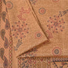 Sanskriti Vintage Art Silk Sarees Peach Printed Sari Craft 5 Yard Paisley Fabric