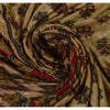 Sanskriti Vintage Art Silk Sarees Cream Printed Sari Craft Zari Border Sustainable Fabric
