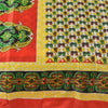 Sanskriti Vintage Paisley Printed Sarees Satin Silk Craft Fabric White Sari