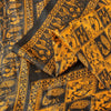 Sanskriti Vintage Yellow & Black Art Silk Sarees Peacock Human Printed 5+YD Sari