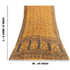 Sanskriti Vintage Yellow & Black Art Silk Sarees Peacock Human Printed 5+YD Sari